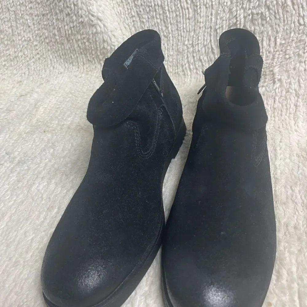 UGG Josefene Cuff leather Black suede ankle boots 1130525 SZ8